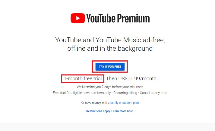 YouTube Premium Free