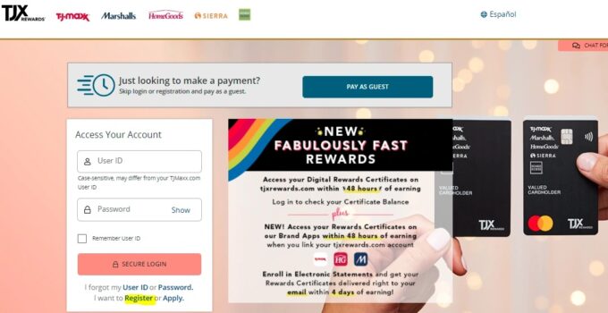 Tjmaxx Credit Card Account Login Access