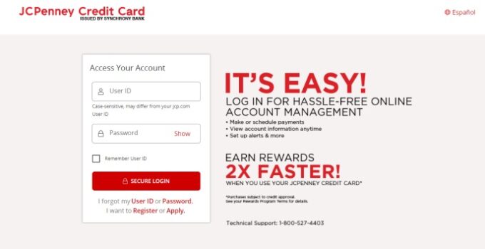 How to login JCPenney Credit Card or www.jcpcreditcard.com Sign In