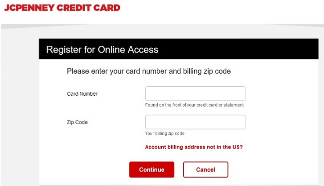 jcpenney credit card login