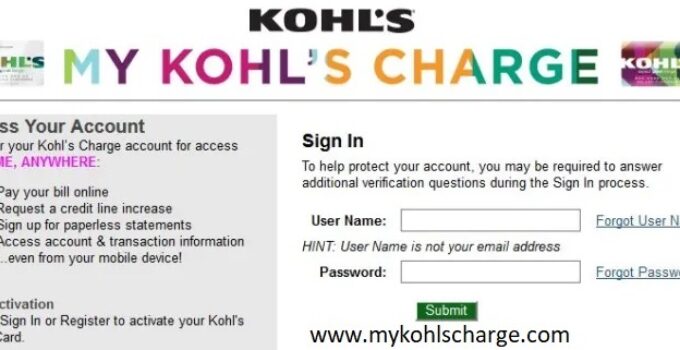 Access Login at MyKohlsCharge & Make Payment at www.mykohlscharge.com in 2022