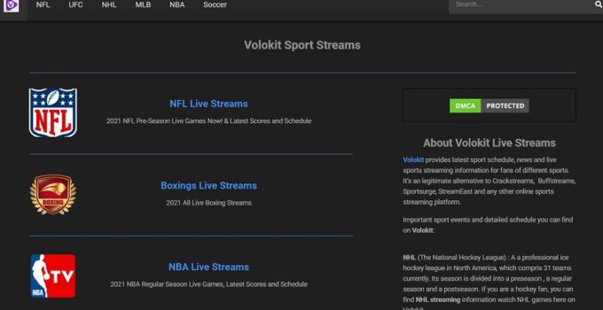 Best Volokit Alternatives For Free Sports Streaming Websites