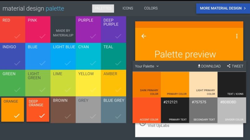 Material Design Palette